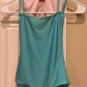 Women’s XS Yumiko aqua leotard with pink detail